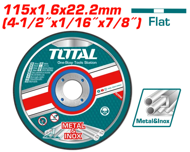 БРУСЕН КАМЕН 115×1.6mm МЕТАЛ И ИНОКС TOTAL TAC2211153