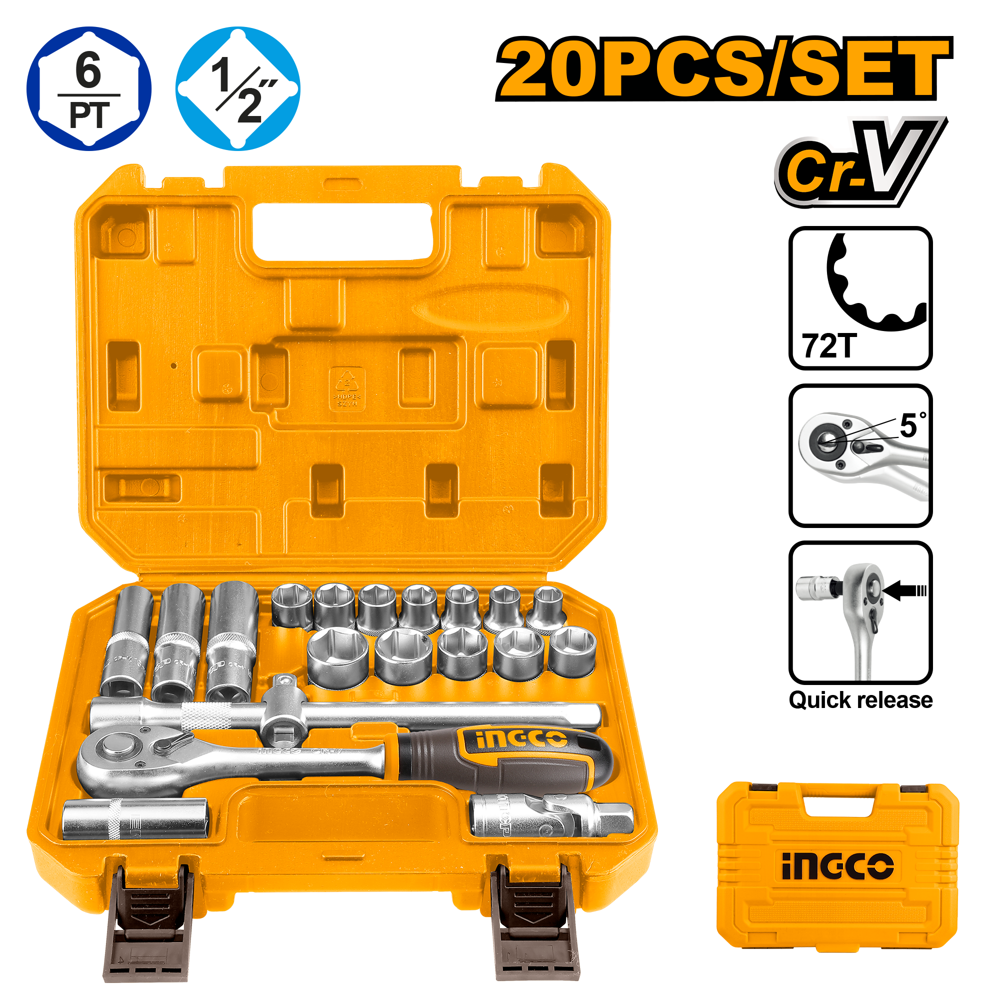Kompleti krçkallë INGCO 20/1 1/2 HKTS12201