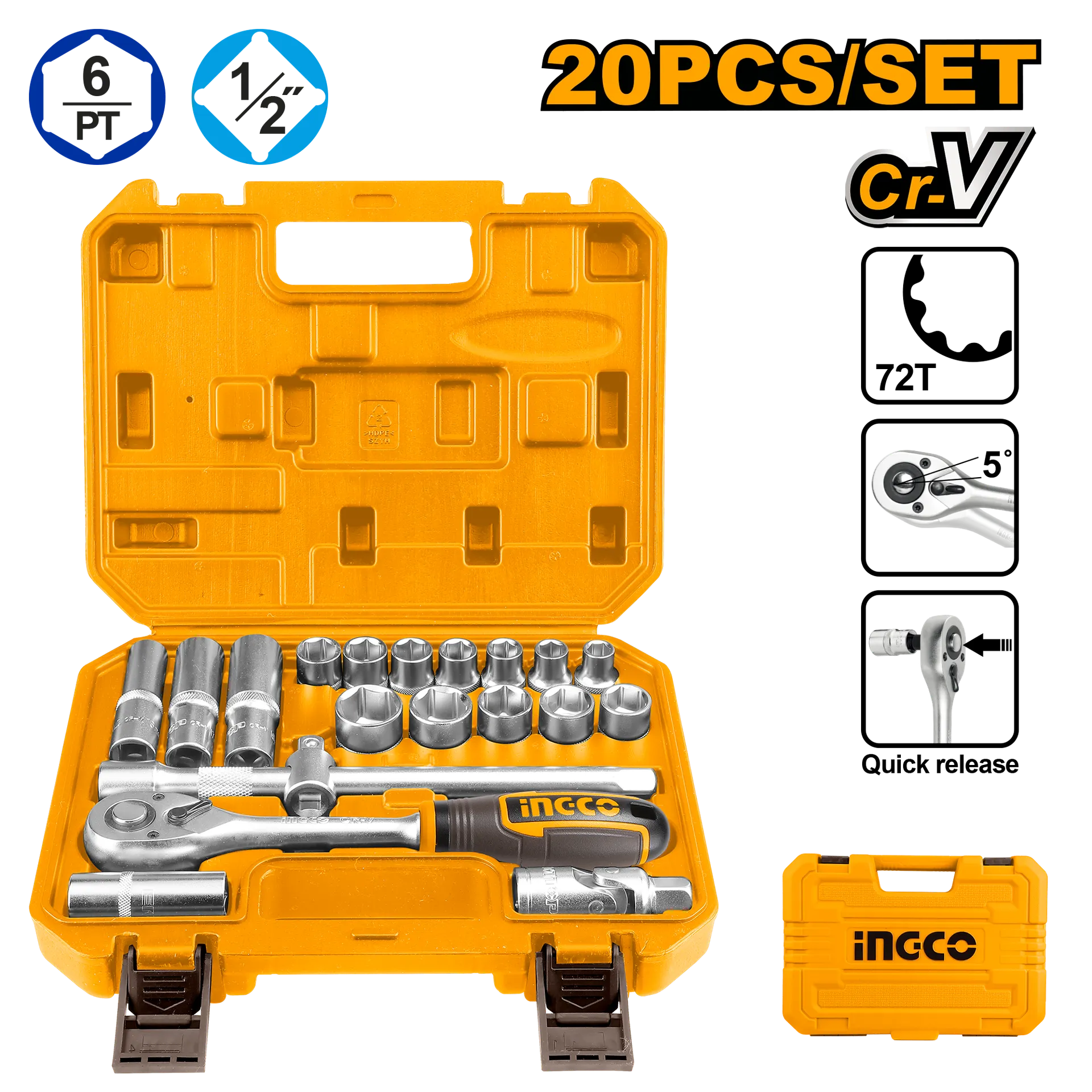 Kompleti krçkallë INGCO 20/1 1/2 HKTS12201