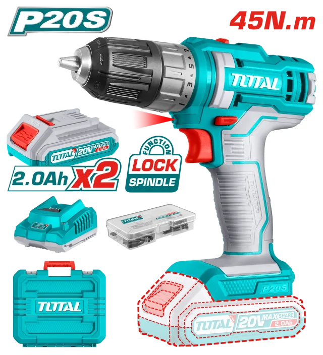 ШТРАФИЛИЦА 45Nm 20V 2×2.0Ah TOTAL TDLI200528