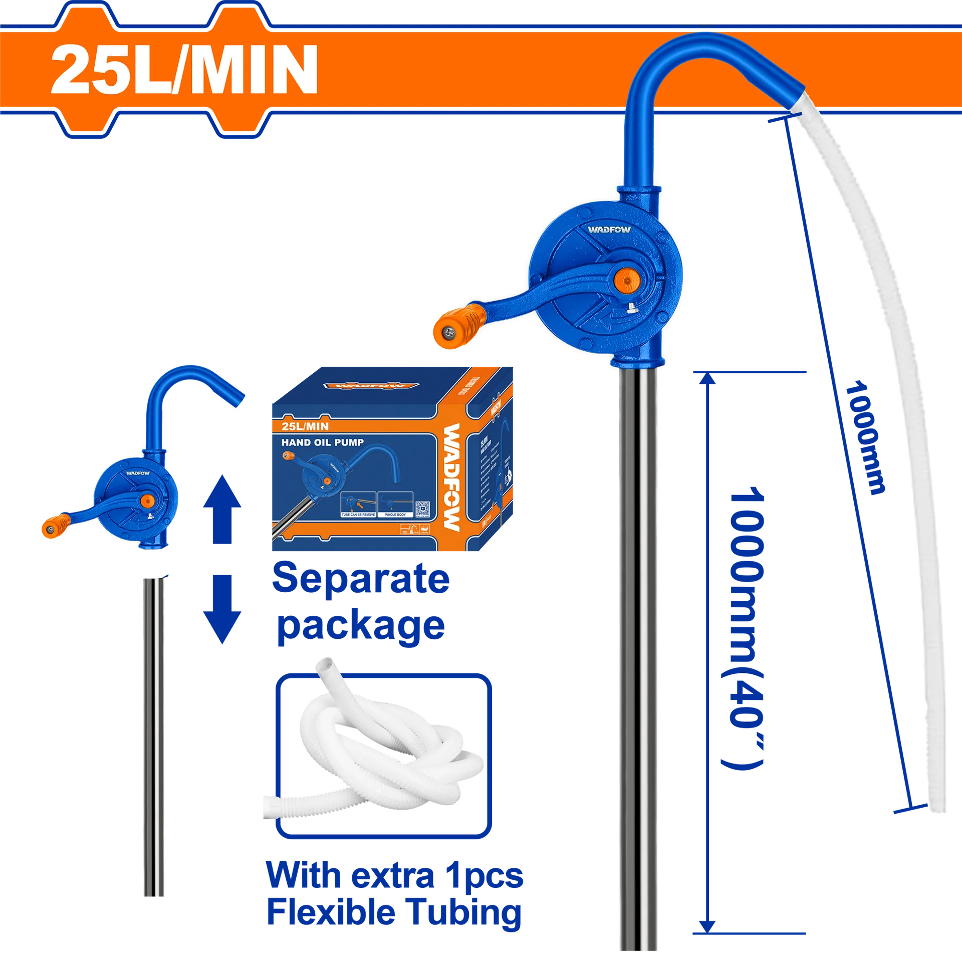 РАЧНА ПУМПА ЗА МАСЛО 25l/min WADFOW WHY2525