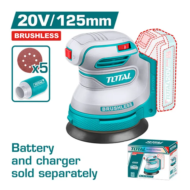 БАТЕРИСКА ЕКСЦЕНТАР БРУСИЛКА 20V 125mm BRUSHLESS СОЛО (без батерија) TOTAL TROSLI2002
