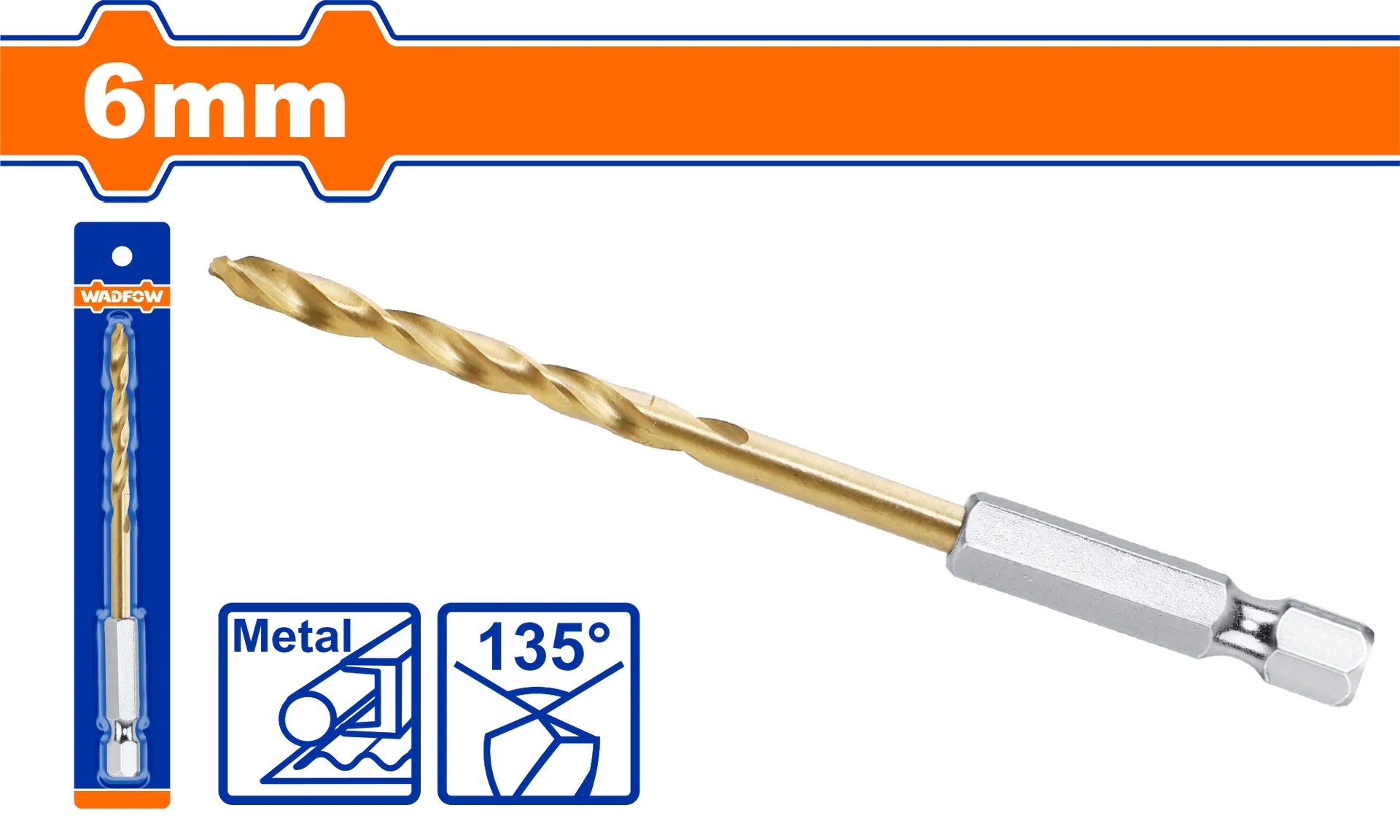 Puse për metal 6mm kapje heks 1/4″ WADFOW WTD6K06
