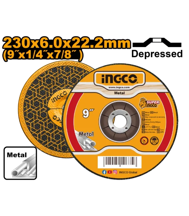 Gur bluese 230×6.0x22.2mm i concavë INGCO MGD602301