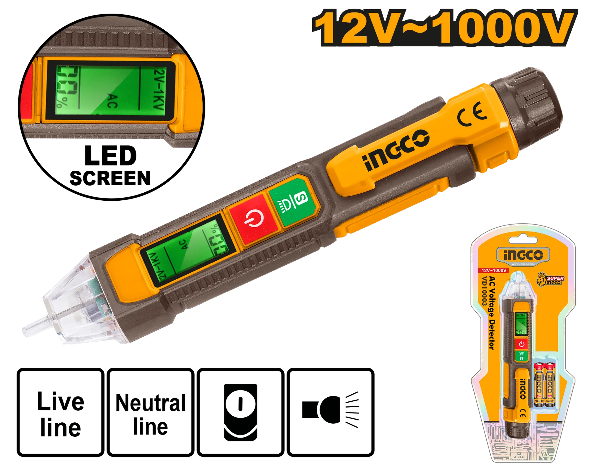 Detektor për rrymën INGCO VD210003