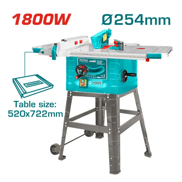 Sharrë rrethore me tryezë TOTAL 1800W Ø254mm TS51825428