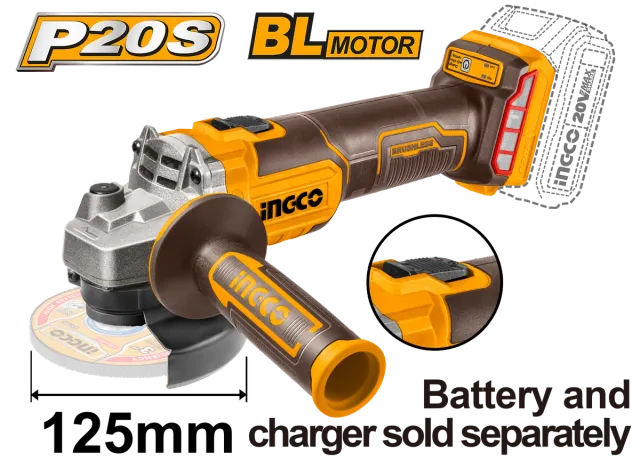 БАТЕРИСКА БРУСИЛКА 20V F125 СОЛО БЕЗ БАТЕРИИ INGCO CAGLI201258