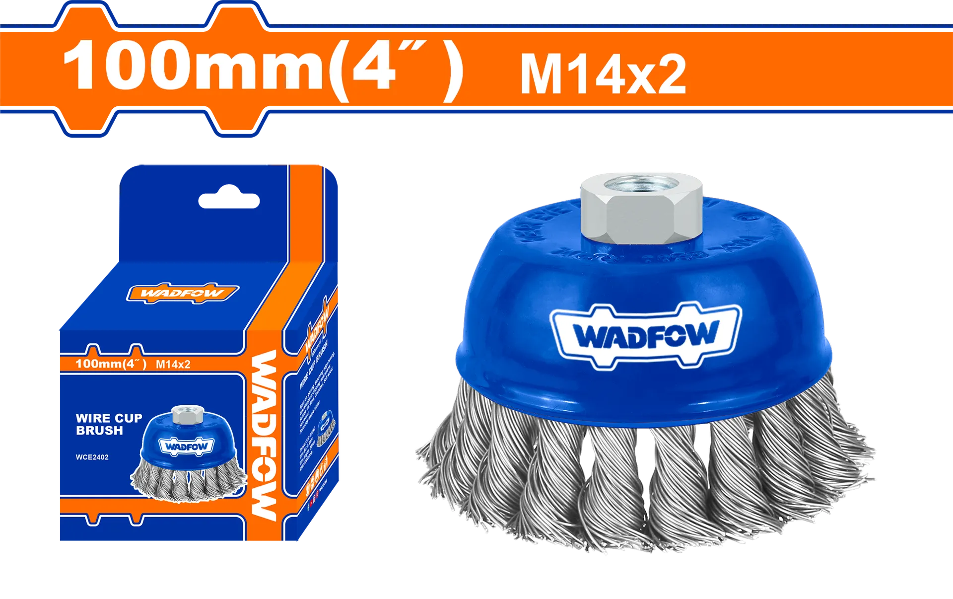 Furçë metalike M14 100mm për bluarëse WADFOW WCE2402