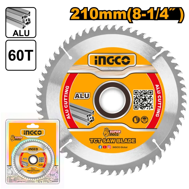 Sharrë INGCO 210mm 60T për alumin TSB321023