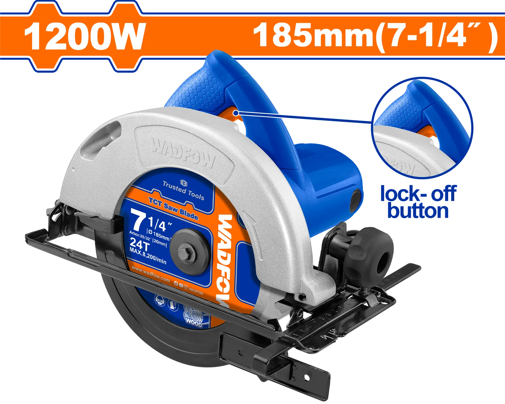 Sharrat dore elektrike 1200W 185mm WADFOW WCW1512001