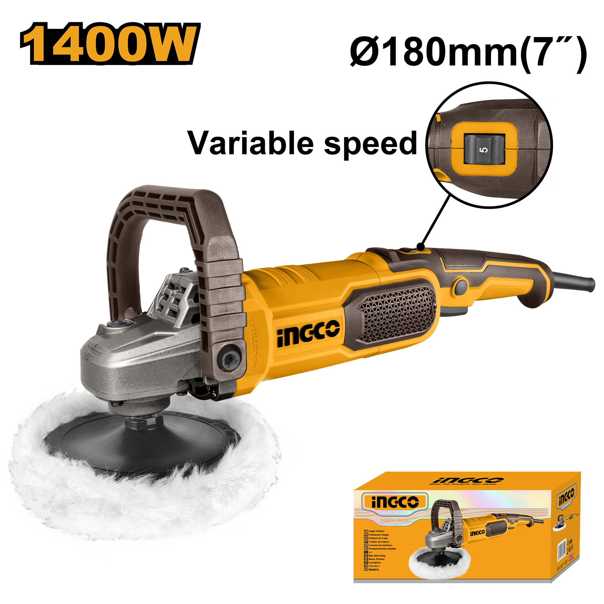 Polizuese elektrike 180 1400W INGCO AP140016