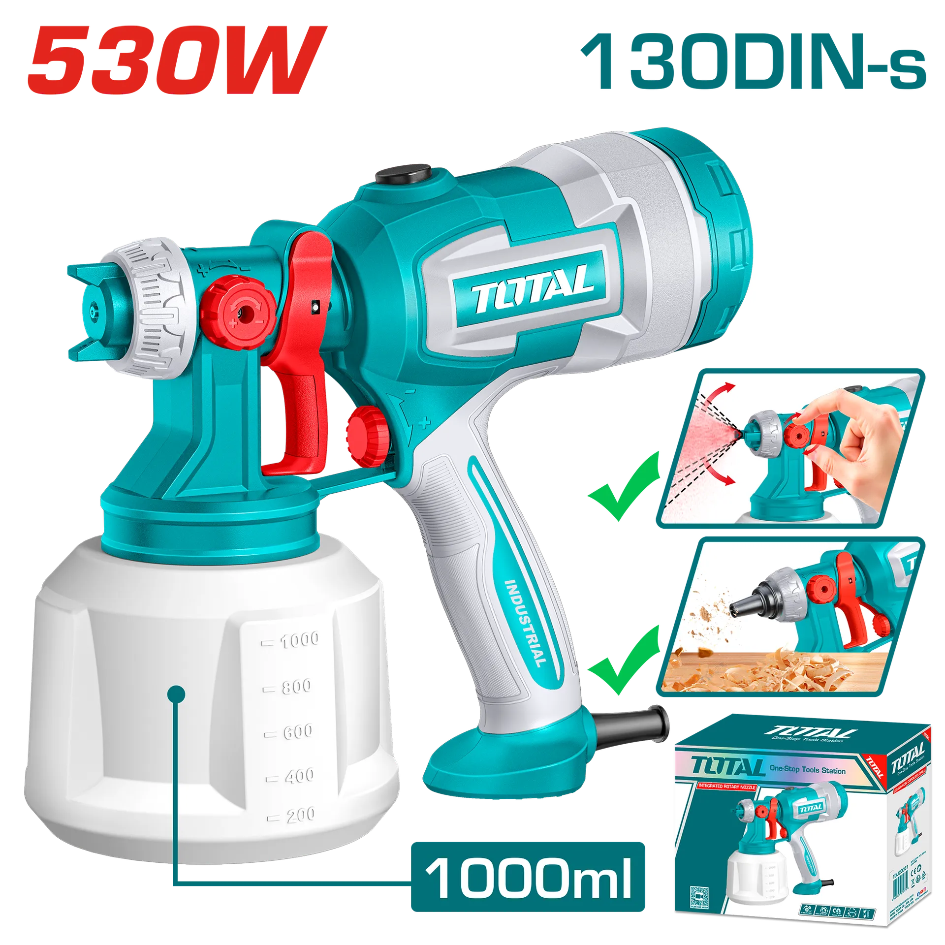 Pistol elektrik për ngjyrosje 530W TOTAL TT4506