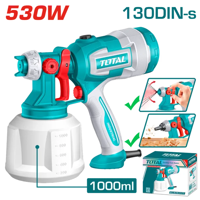 ЕЛЕКТРИЧЕН ПИШТОЛ ЗА ФАРБАЊЕ 530W TOTAL TT4506