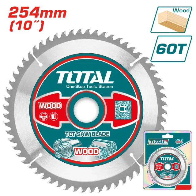 Pila për cirkulare 254mm 60T drutë TOTAL TAC231723