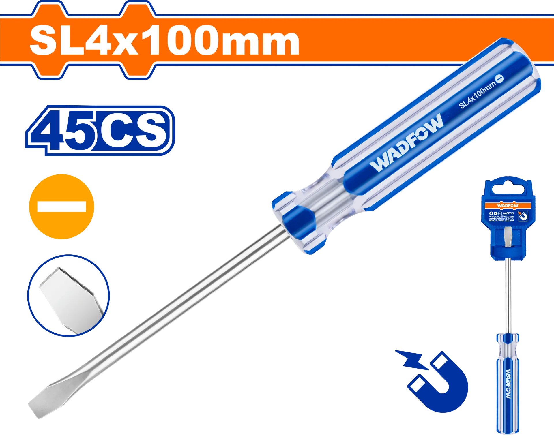 Kaçavide e drejtë SL4x100mm WADFOW WSD5244