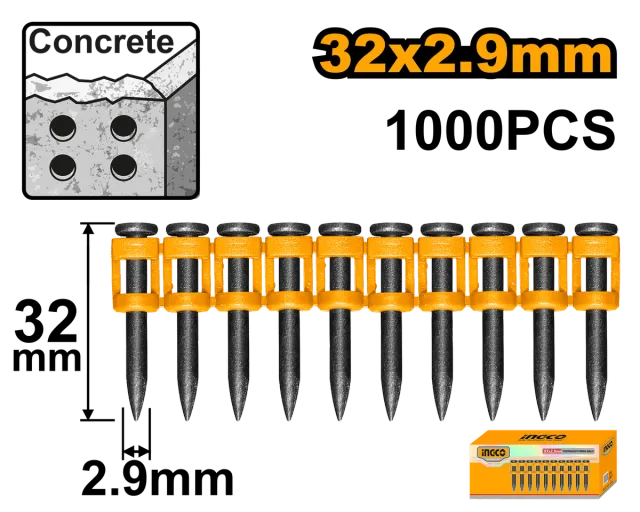 Nela për beton shirit 2.9x32mm 1000PCS INGCO ANA02321