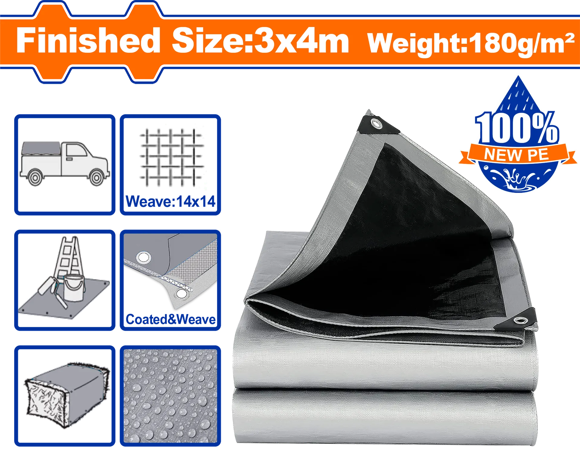 Plandek 3x4M 180G WADFOW WTQ8834