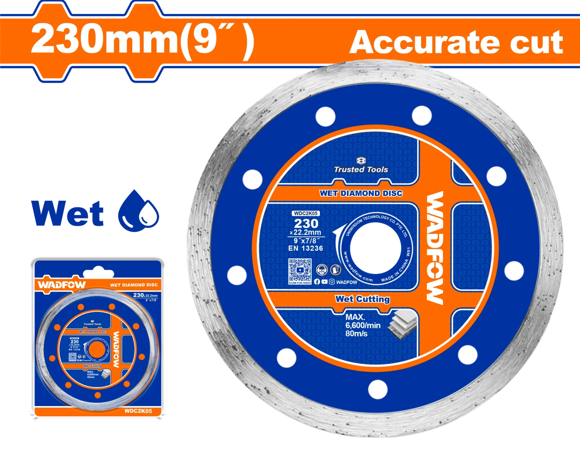 ДИЈАМАНТСКИ ДИСК 230mm ACCURATE CUT WADFOW WDC2K05
