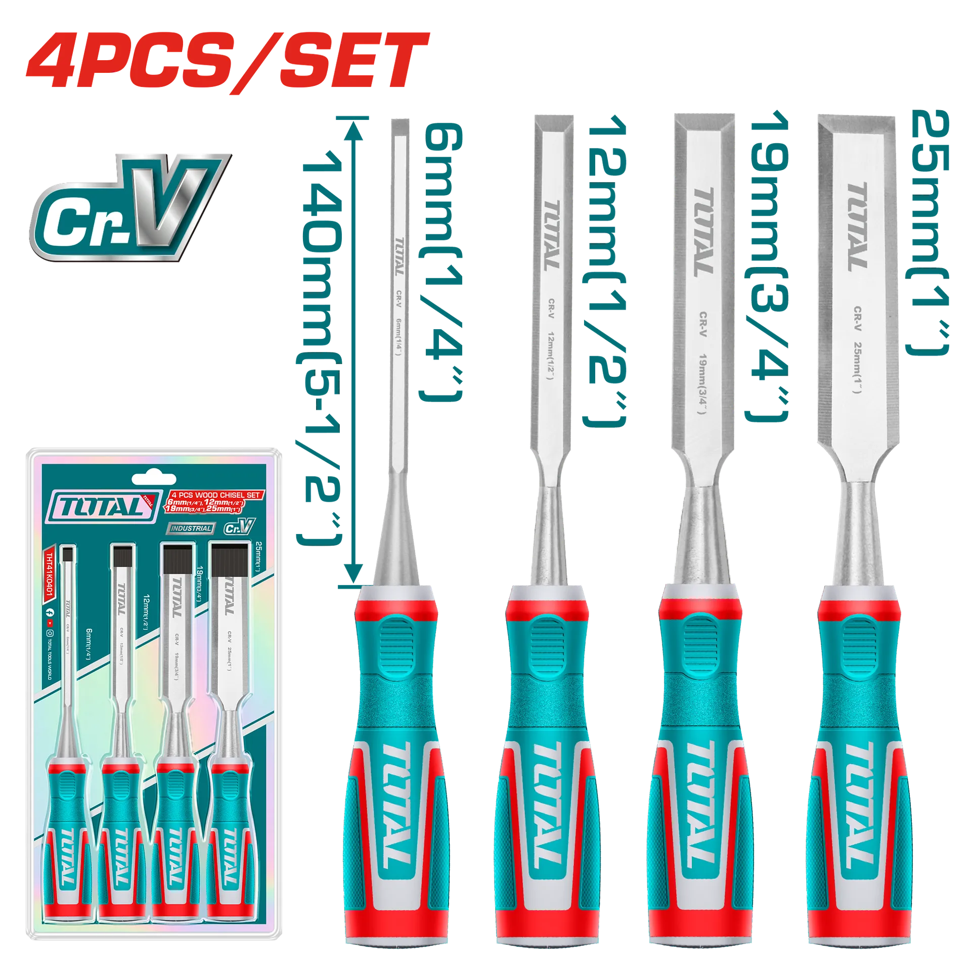 Set 4/1 majë për dërrasë TOTAL THT41K0401