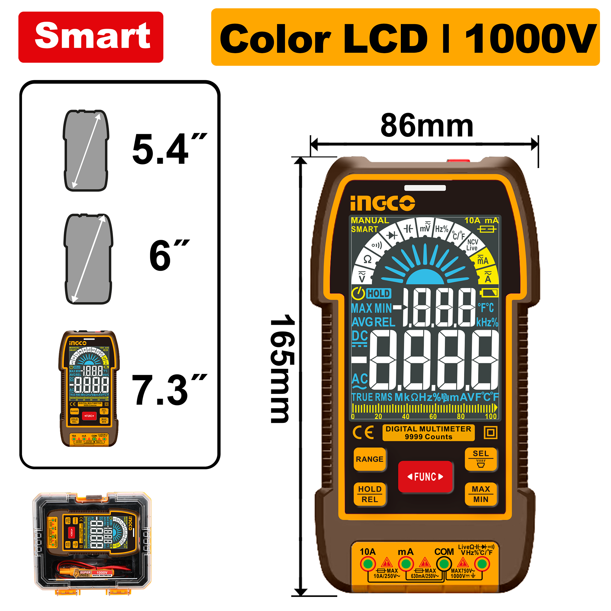 Multimetër dixhital 1000V INGCO DM110004