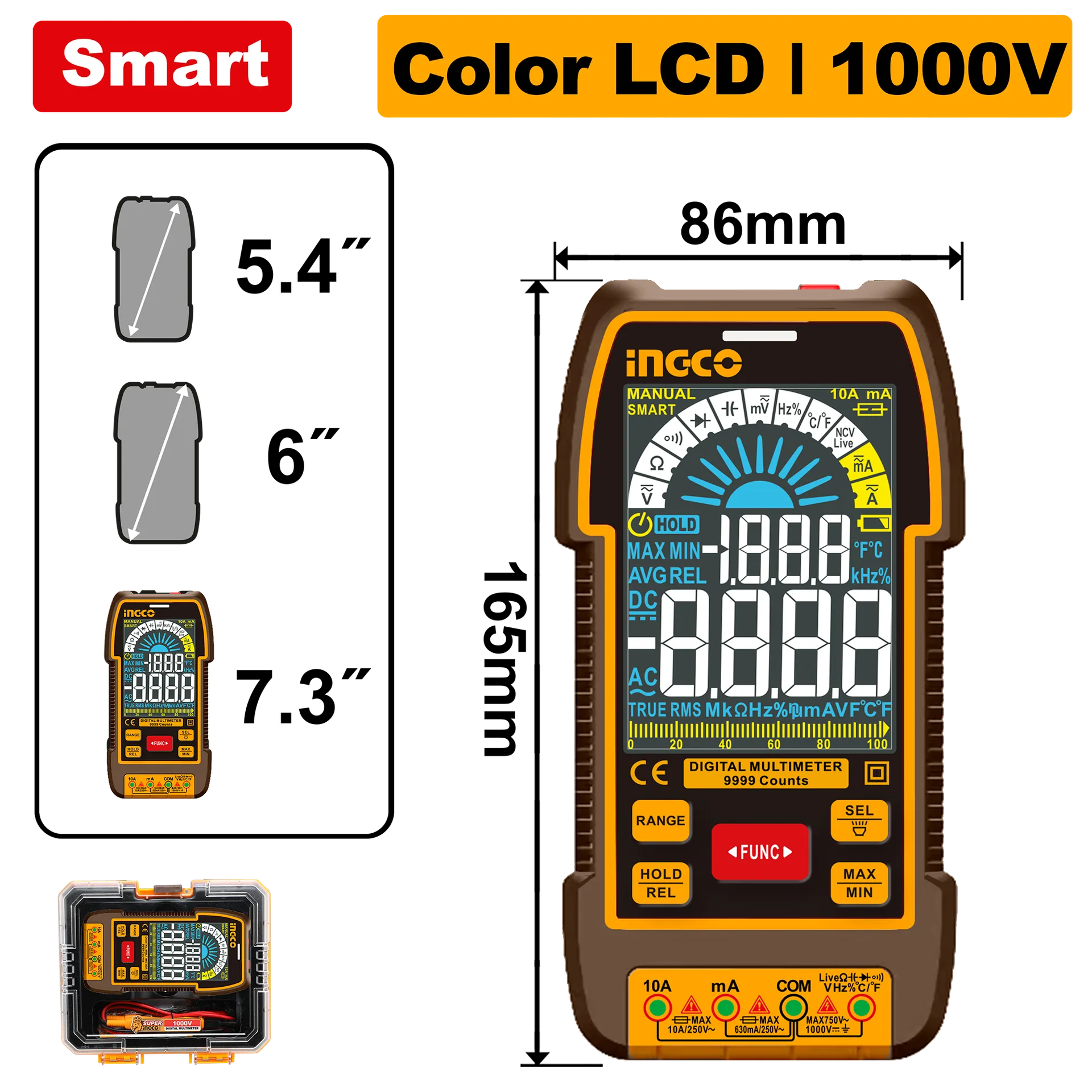 Multimetër dixhital 1000V INGCO DM110004