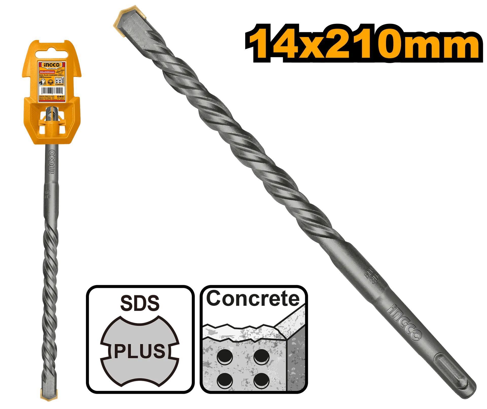 Burgjet SDS+ INGCO 14x210 DBH1211402