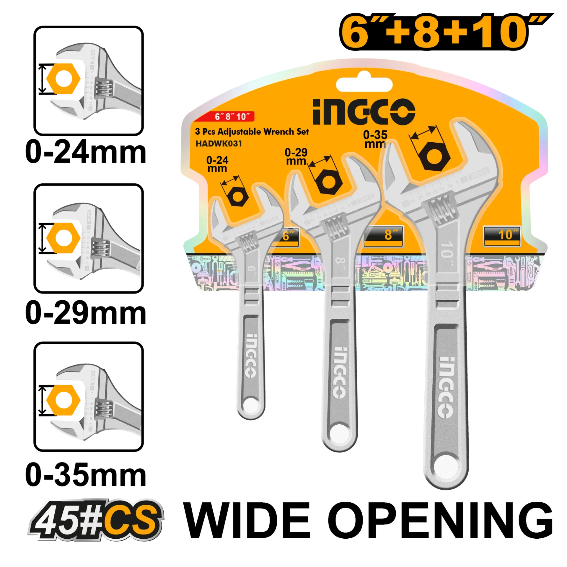 INGCO French Wrench Set 3/1 HADWK031