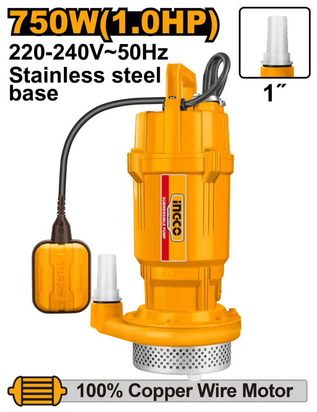 ПОТОПНА ПУМПА ЗА ВОДА 0.75KW-32M 1″ INGCO SPC7508