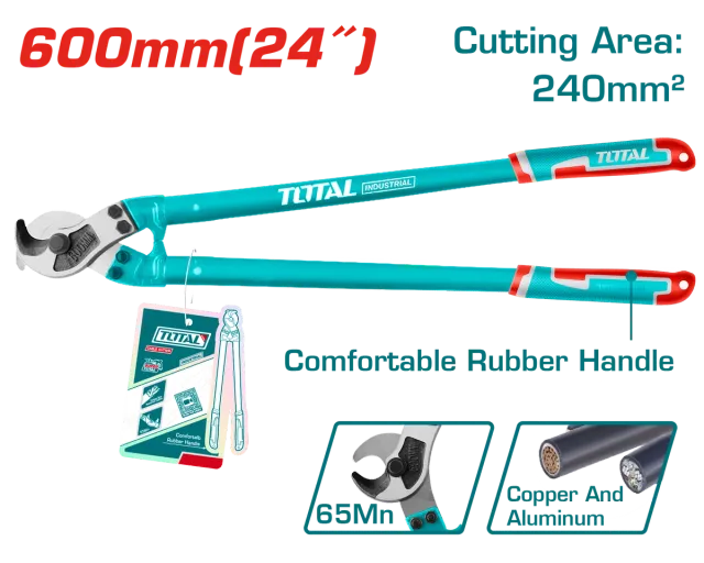 КЛЕШТА ЗА СЕЧЕЊЕ КАБЕЛ 600mm (24″) ДО 240mm2 TOTAL THT115242