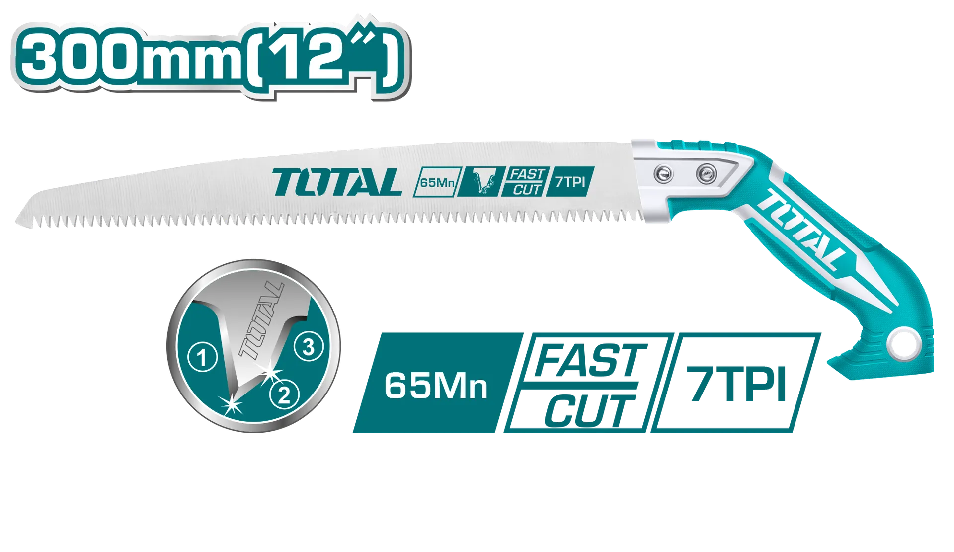 Sharë e dorës TOTAL 12″ 300mm 6TPI THT51130026