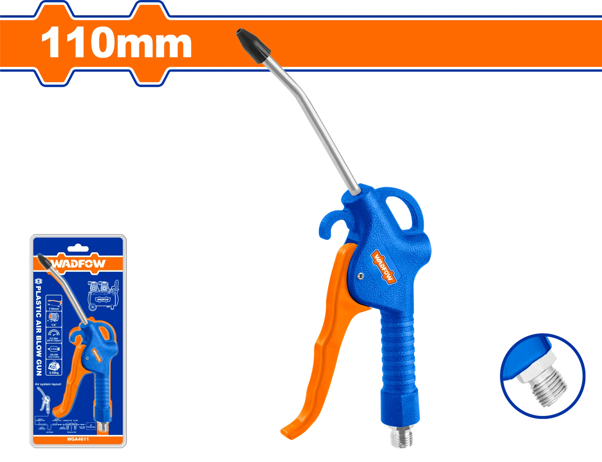Pistoletë pneumatik për fryrje 110mm WADFOW WGA4611
