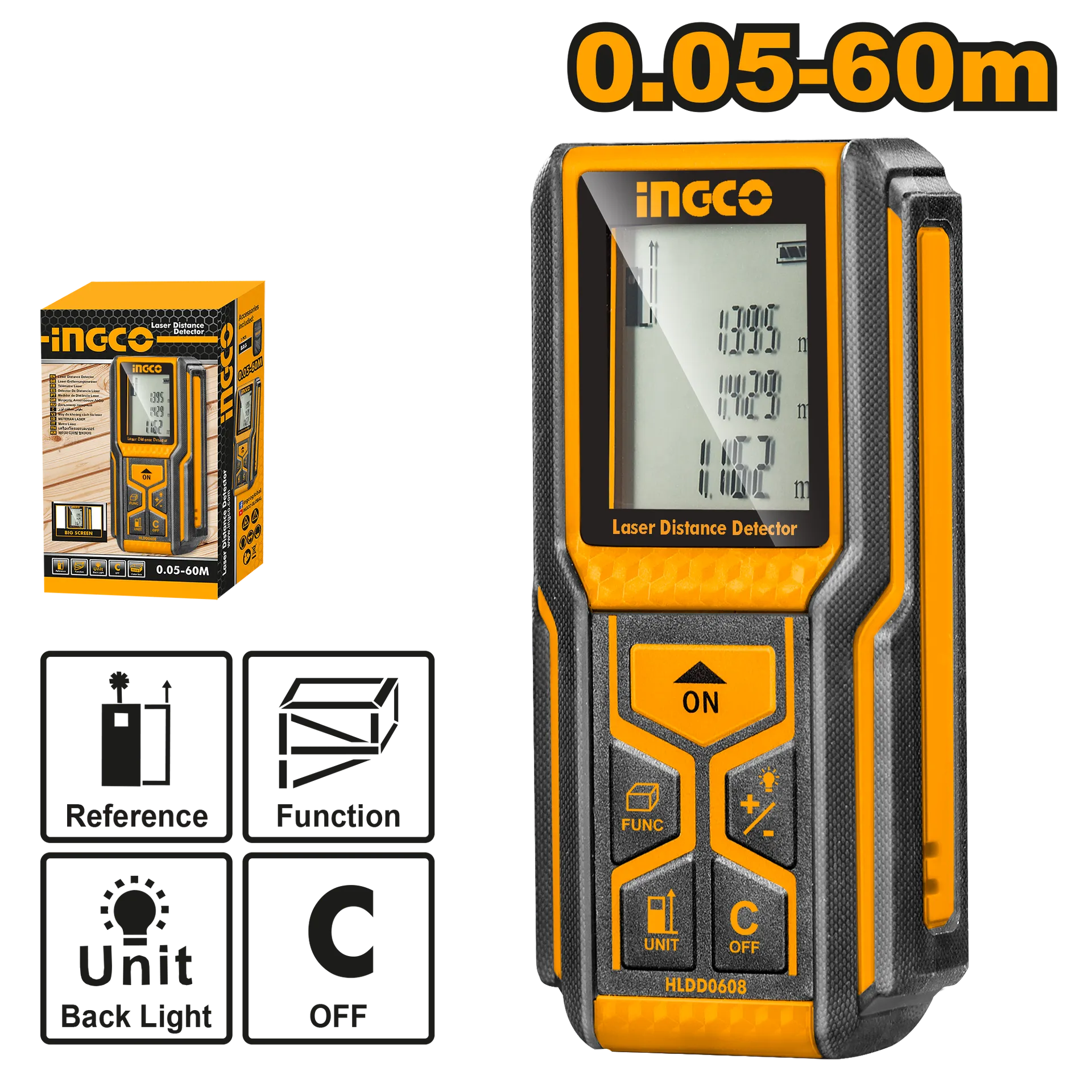 МЕТАР ЛАСЕРСКИ INGCO 60M HLDD0608