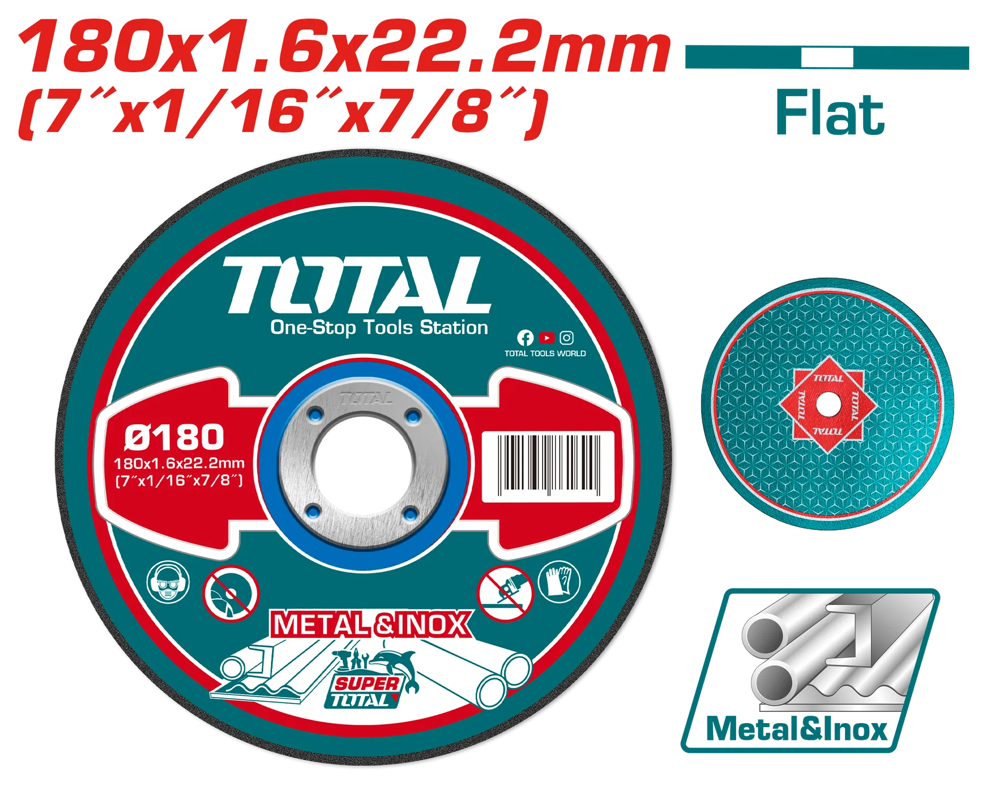 TOTAL gur per bluarje 180×1.6mm TAC2161801