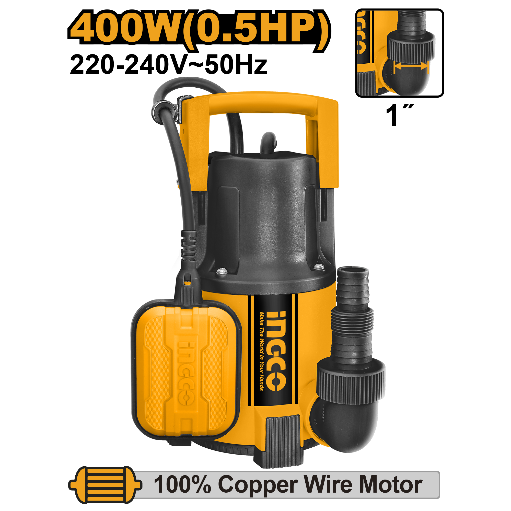 ПОТОПНА ПУМПА ЗА ВОДА 0.4KW INGCO SPC4001