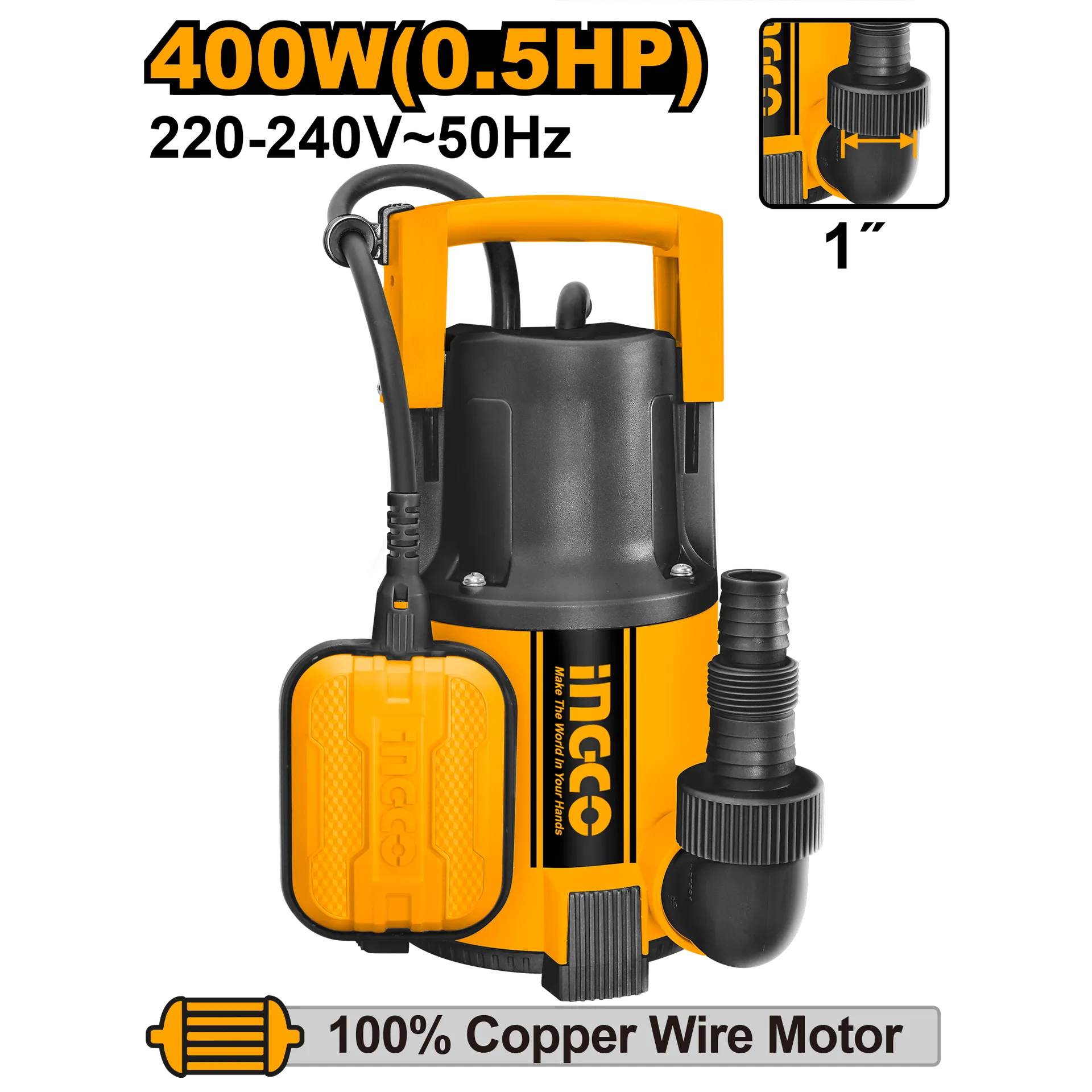 ПОТОПНА ПУМПА ЗА ВОДА 0.4KW INGCO SPC4001