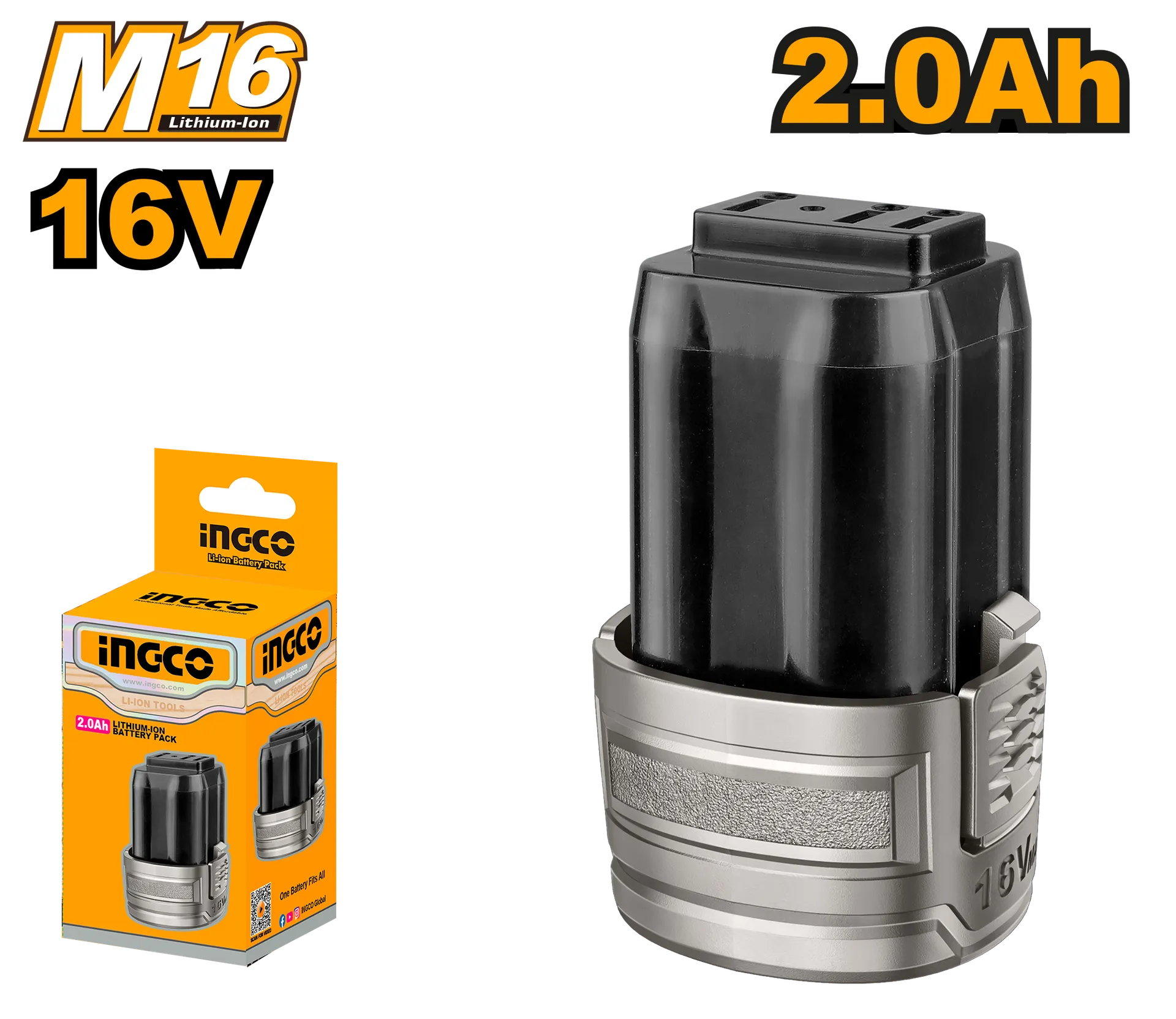Bateria Rezerve Li-Ion 16V 2.0Ah - INGCO FBLI1620