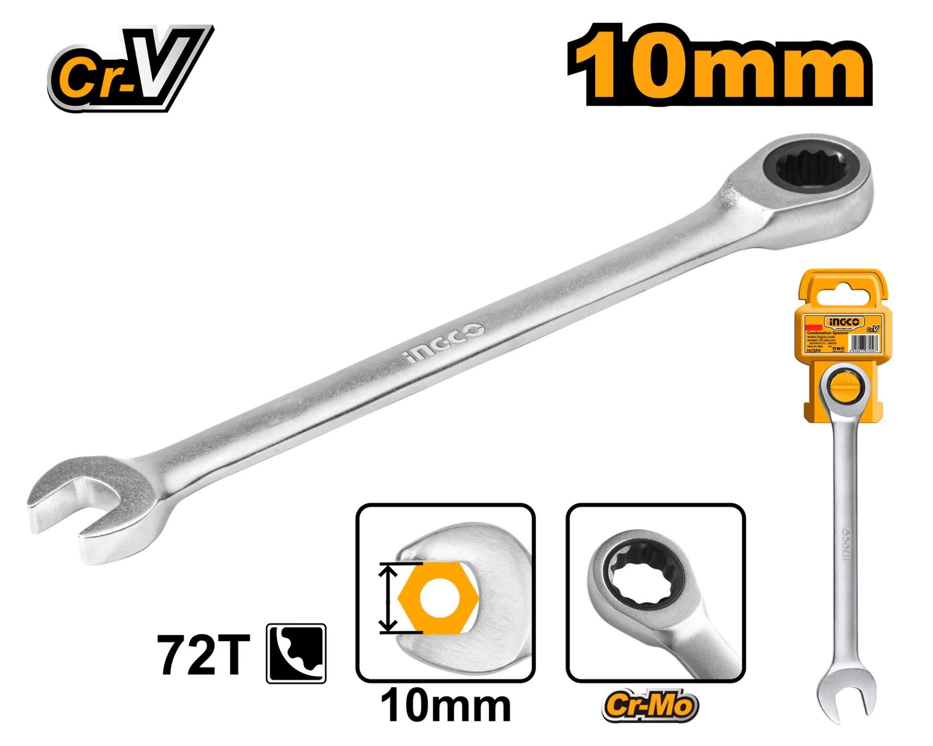 Çelës rrotullues 10mm O-C INGCO HCSPAR101