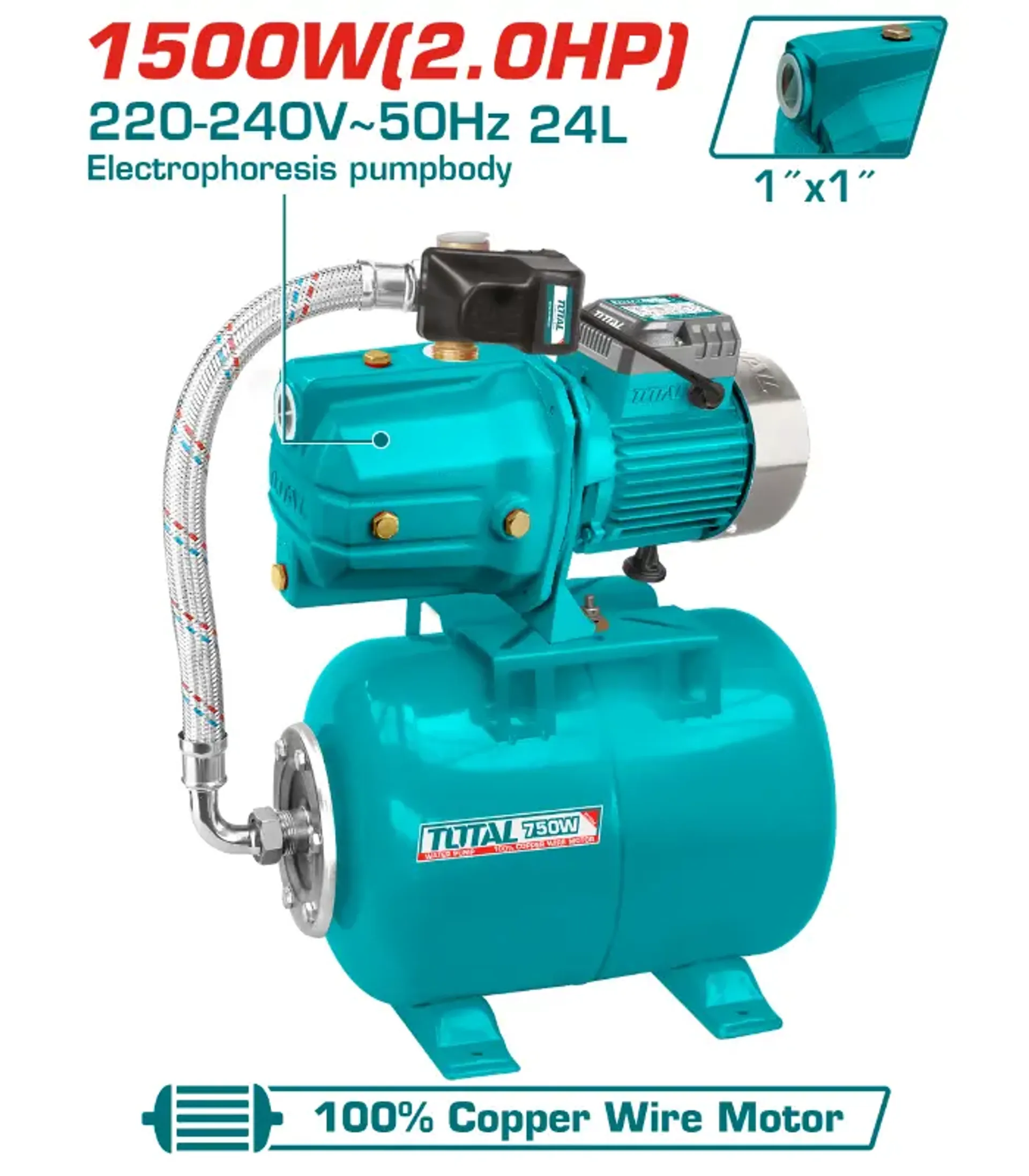 5KW pompa per ujë hidrofor TOTAL 1500W – TVP415006