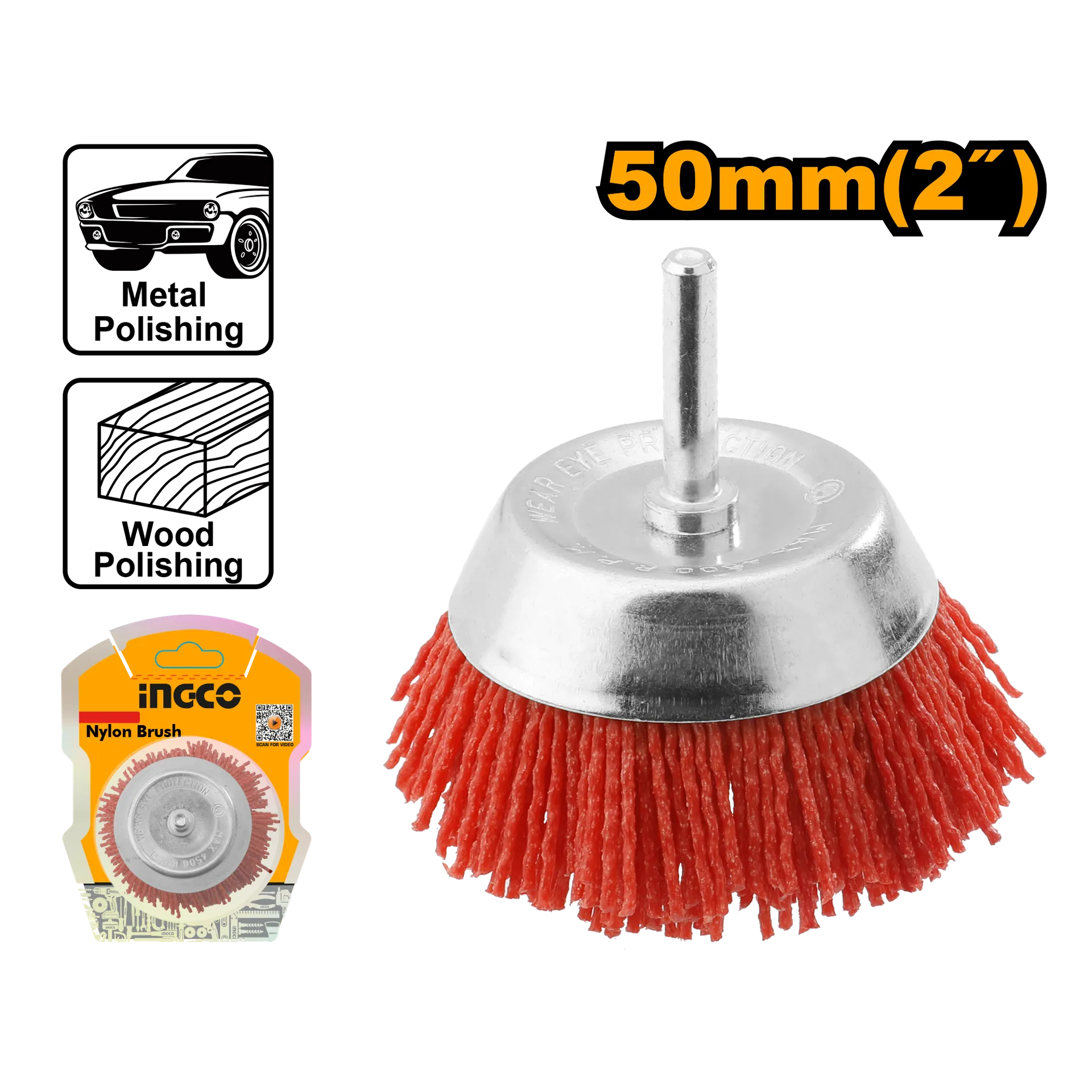 Furçë për çjellim fibra plastike 50mm INGCO WB30505