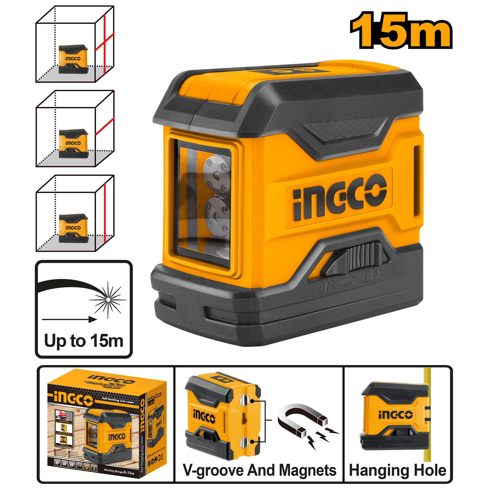 Lazer nivelator 0-15M INGCO HLL156508