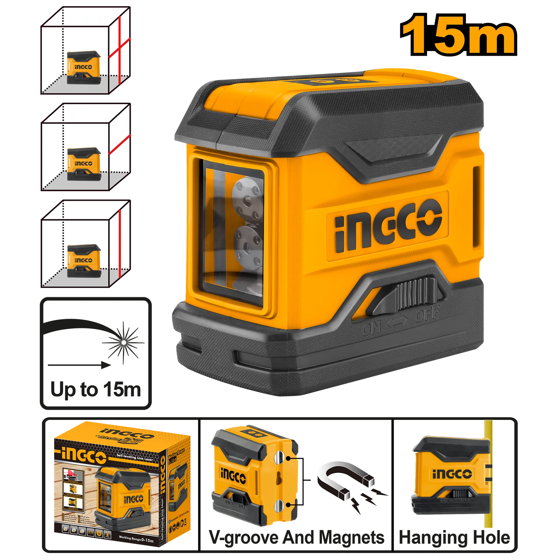 Lazer nivelator 0-15M INGCO HLL156508