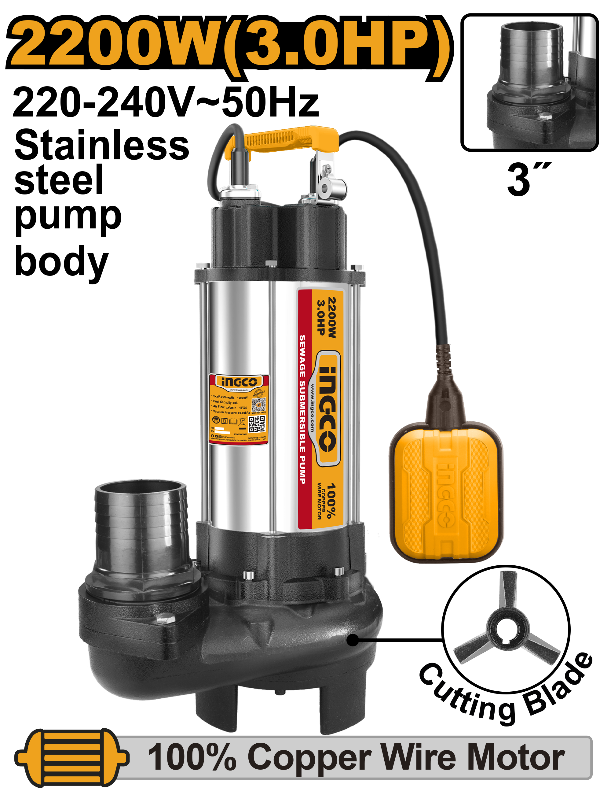 Pompa zhytese INGCO 2200W SPDB22008