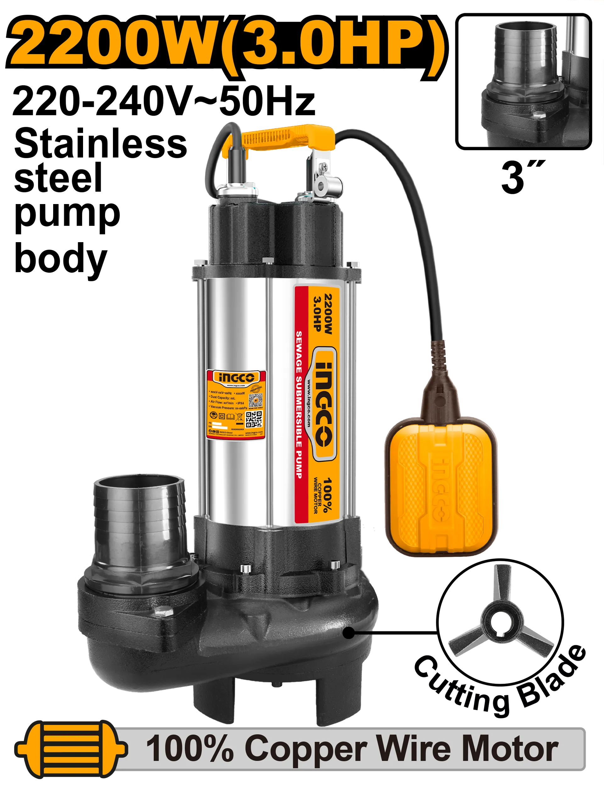 Pompa zhytese INGCO 2200W SPDB22008