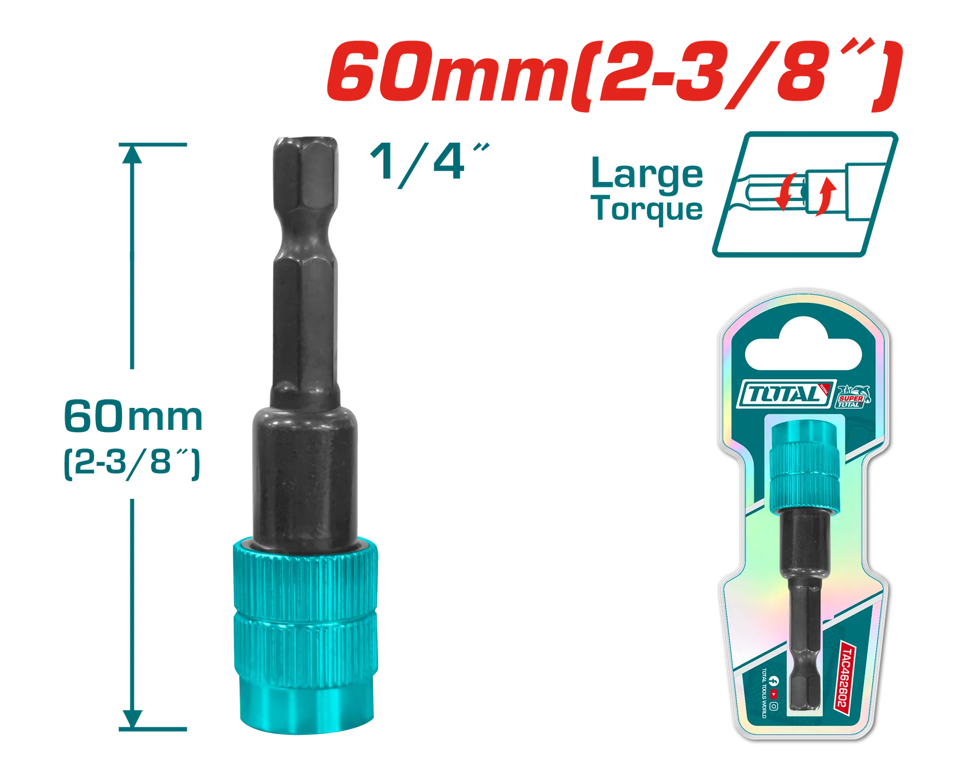 Zgjatim për bit TOTAL me magnet TAC462602