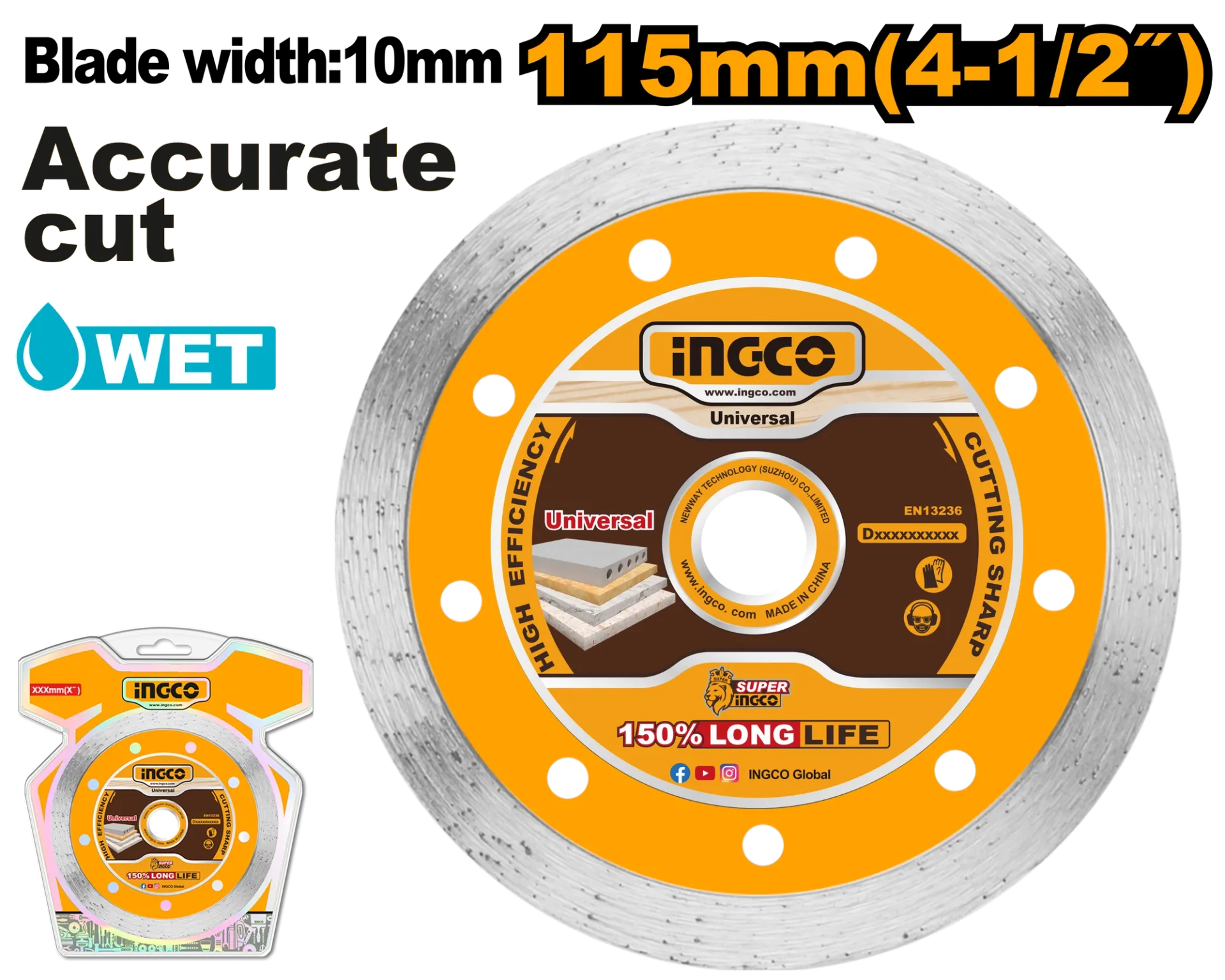 ДИЈАМАНТСКИ ДИСК INGCO 115mm ПЛОЧКИ DMD021151