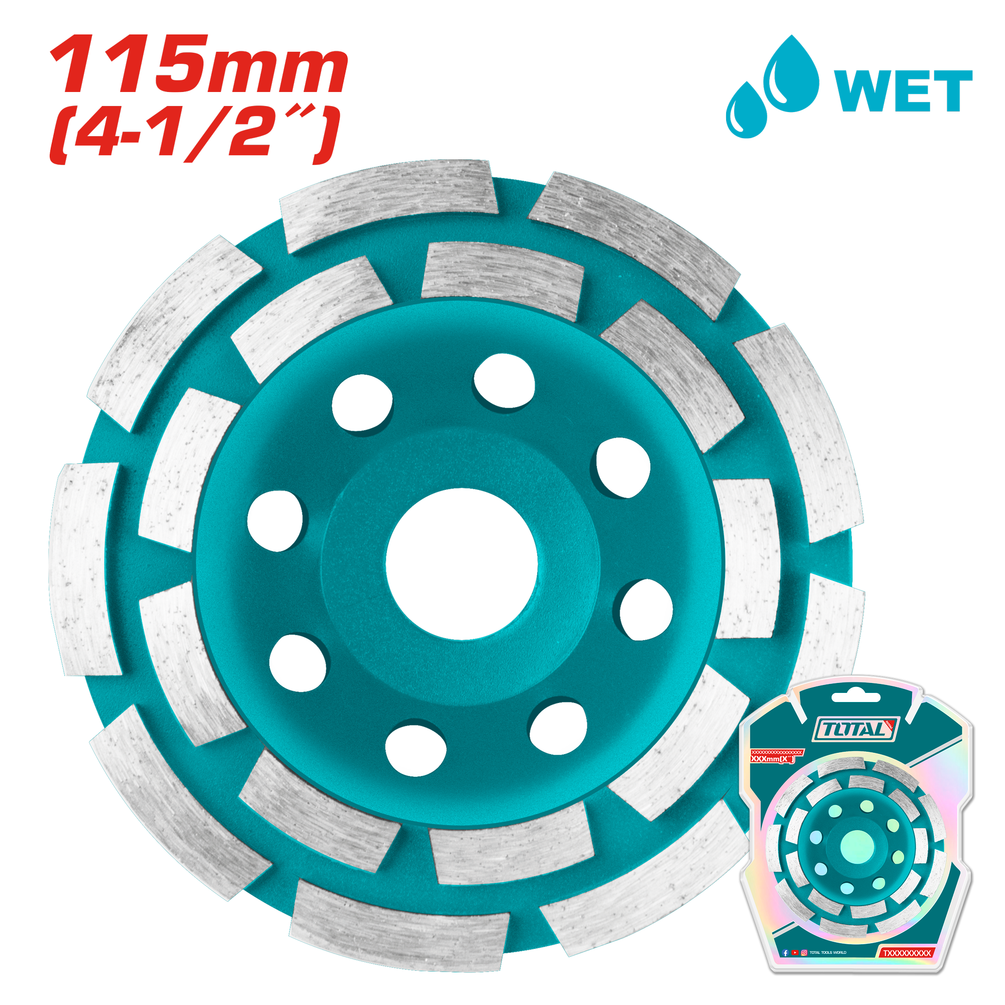 Gur diamant për bluarje betoni TOTAL 115mm 18T TAC2421151