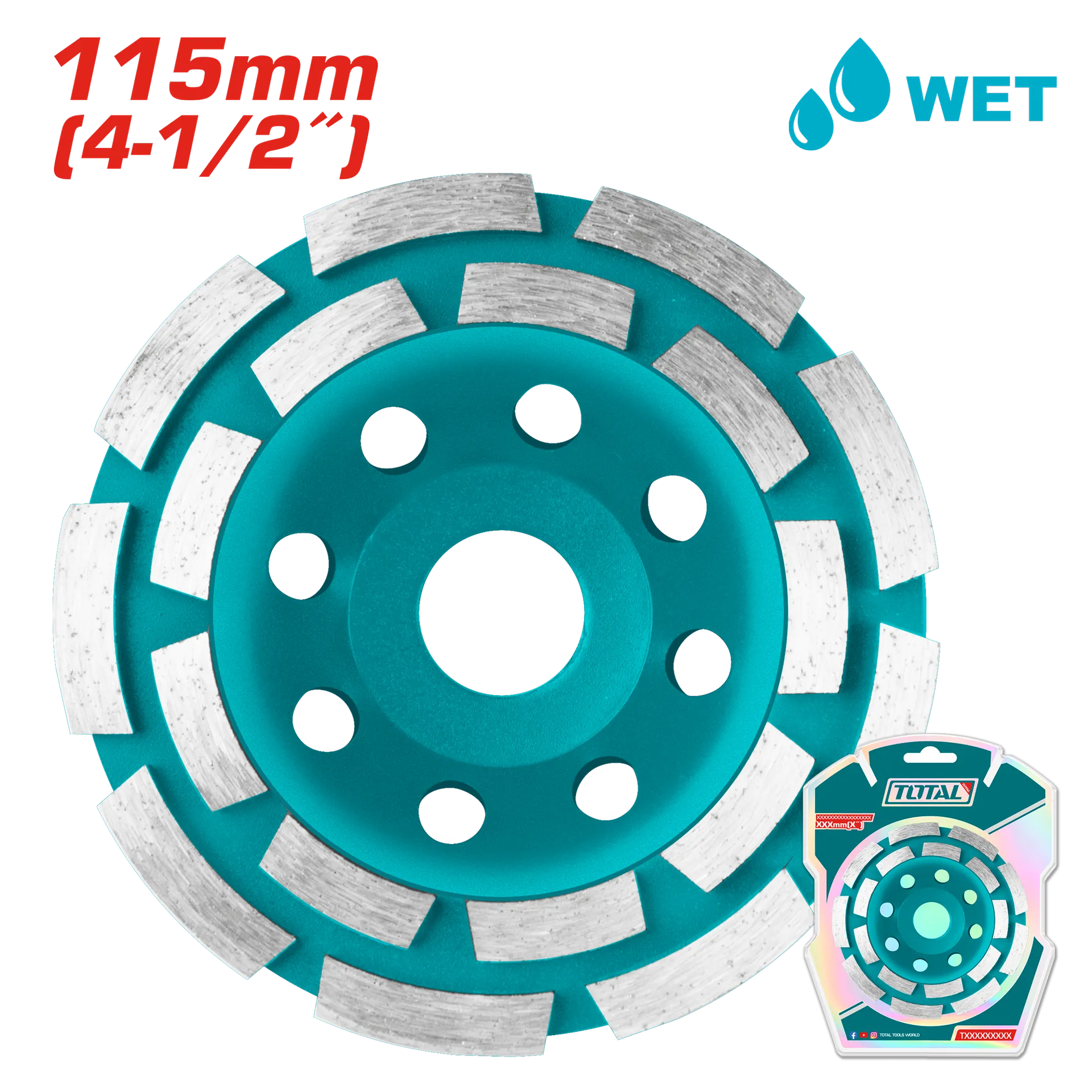 Gur diamant për bluarje betoni TOTAL 115mm 18T TAC2421151