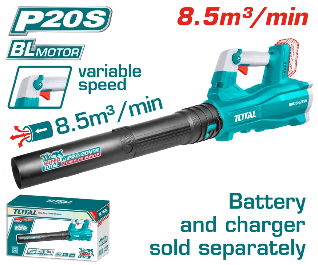 АСПИРАТОР ДУВАЧ 20V СОЛО БЕЗ БАТЕРИИ 8.5m3/min TOTAL TABLI20428