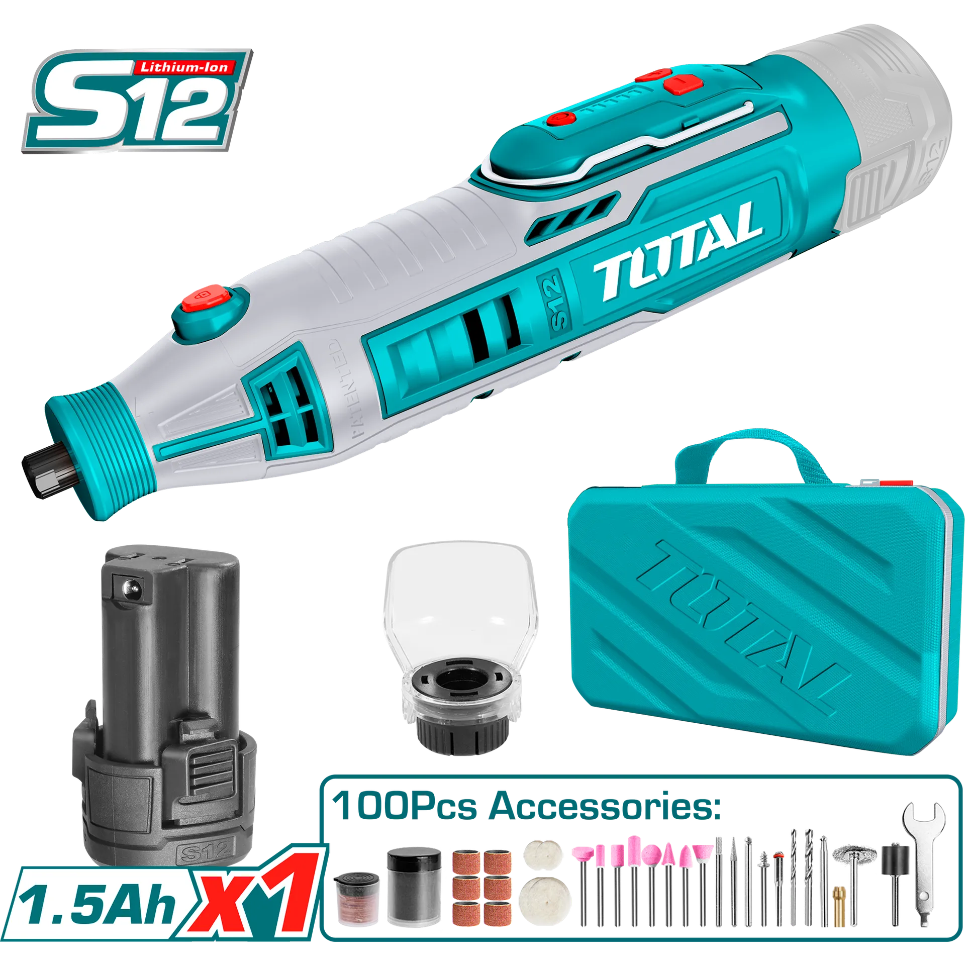 Ponuese e vogel tipi dremel TOTAL 12V 1×1.5Ah TMGLI12011