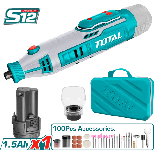 МИНИ ЧЕЛНА БРУСИЛКА тип ДРЕМЕЛ TOTAL 12V 1×1.5Ah TMGLI12011